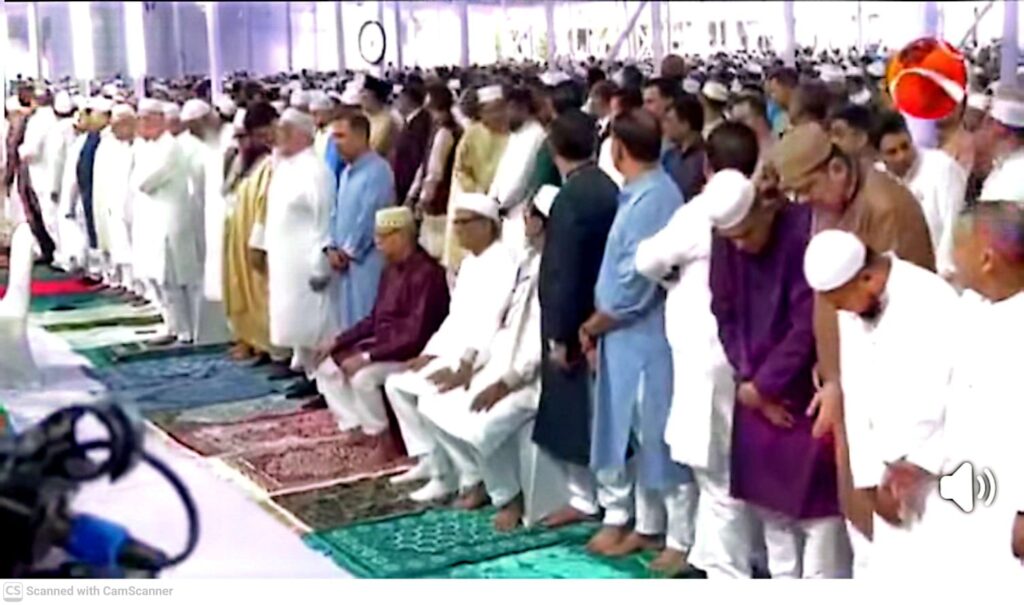 জাতীয় ঈদগাহে পবিত্র ঈদুল ফিতরের প্রধান জামাত অনুষ্ঠিত,প্রধানমন্ত্রীসহ বিশিষ্টজনদের অংশগ্রহণ