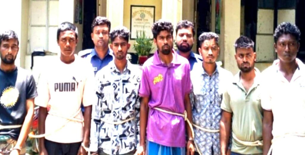 তাহিরপুরে মাদকের বিরুদ্ধে অভিযানে নামলে,পুলিশের উপর হামলার ঘটনায় ৭জন আটক