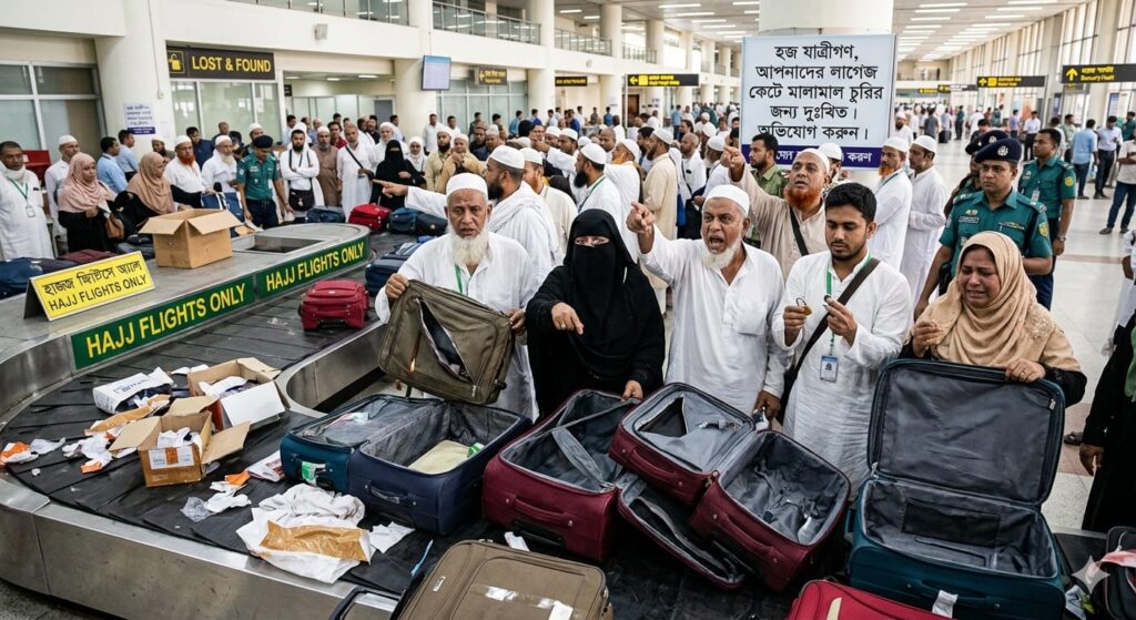শাহজালালে হাজিদের লাগেজ কেটে চুরি: এ কেমন অভ্যর্থনা!
