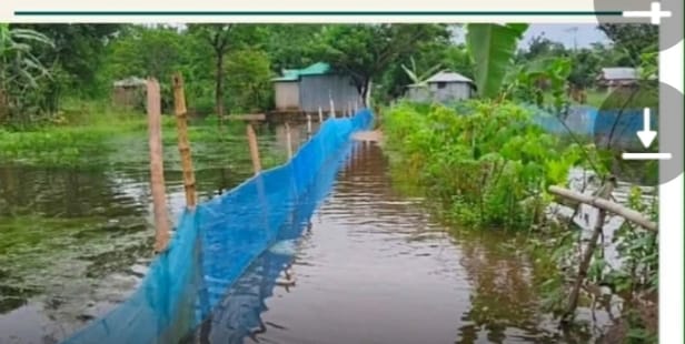 প্রতিকার চেয়ে বাঁশতলায় মানববন্ধন, ইউএনওর কাছে লিখিত অভিযোগ দোয়ারাবাজারে সরকারি কালভার্ট বন্ধ করে জলাবদ্ধতা, ঘরে ঢুকছে পানি